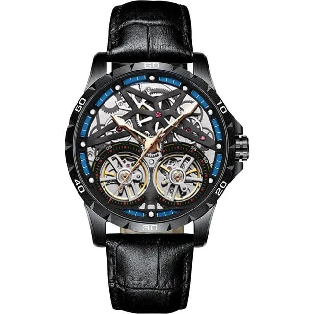 Men's Advanced Automatic Watch - Tourbillon Skeleton Mechanical Timepiece with Automatic Winding