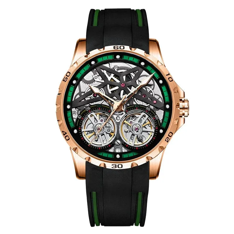 Men's Advanced Automatic Watch - Tourbillon Skeleton Mechanical Timepiece with Automatic Winding