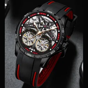 Men's Advanced Automatic Watch - Tourbillon Skeleton Mechanical Timepiece with Automatic Winding