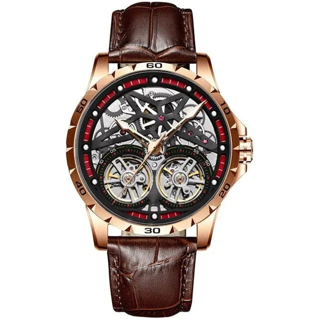 Men's Advanced Automatic Watch - Tourbillon Skeleton Mechanical Timepiece with Automatic Winding