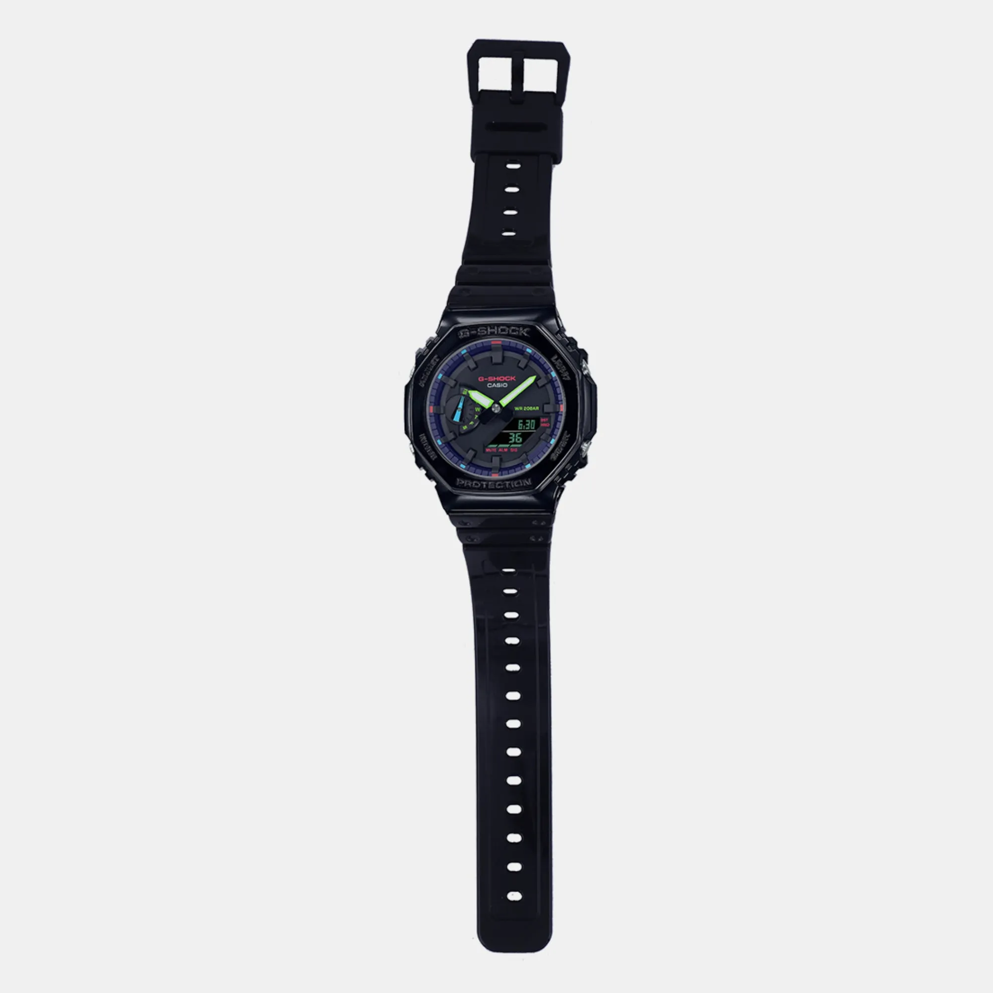 Men's Black Analog-Digital Resin Watch G1367 - GA-2100RGB-1ADR