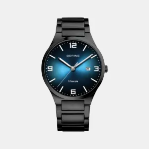 Men's Black Analog Stainless Steel Watch 15240-727