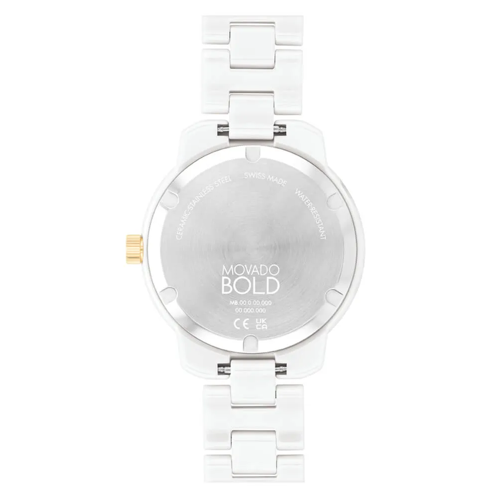 Movado BOLD Verso White Ceramic Women's Watch 3600934