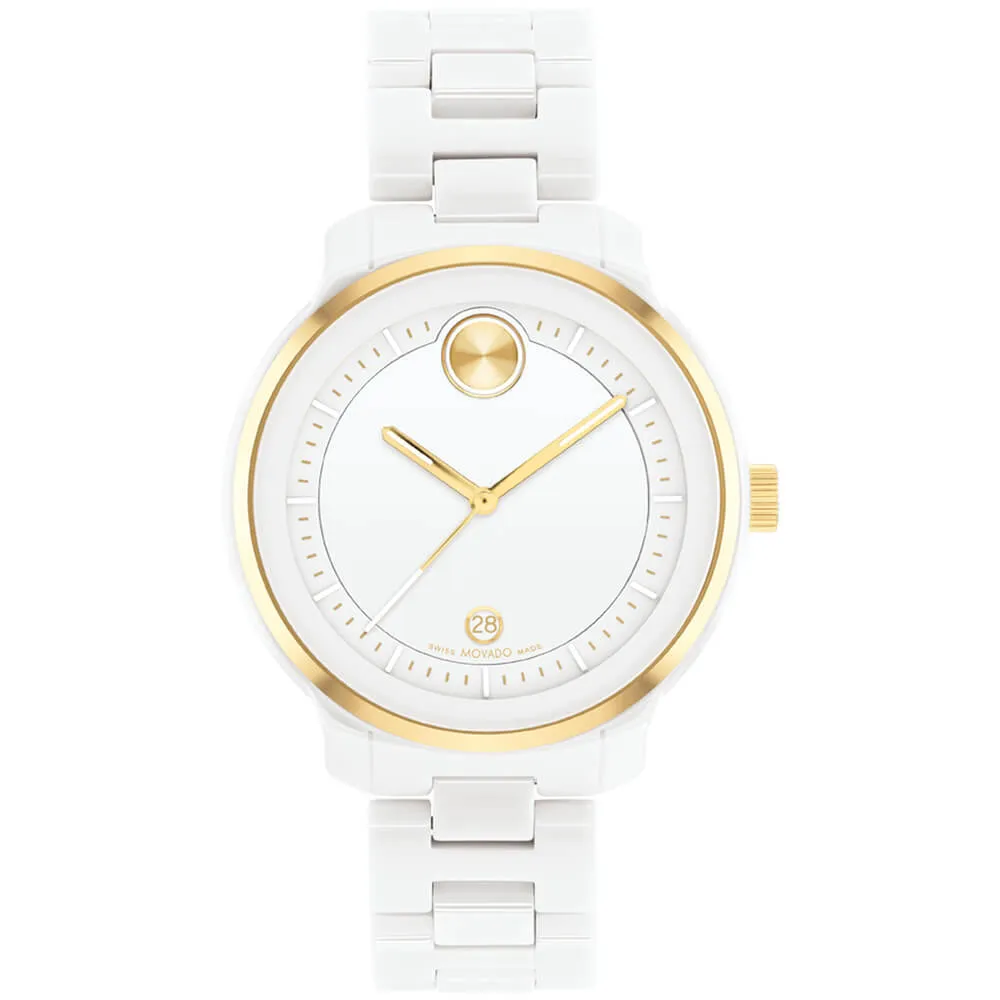 Movado BOLD Verso White Ceramic Women's Watch 3600934