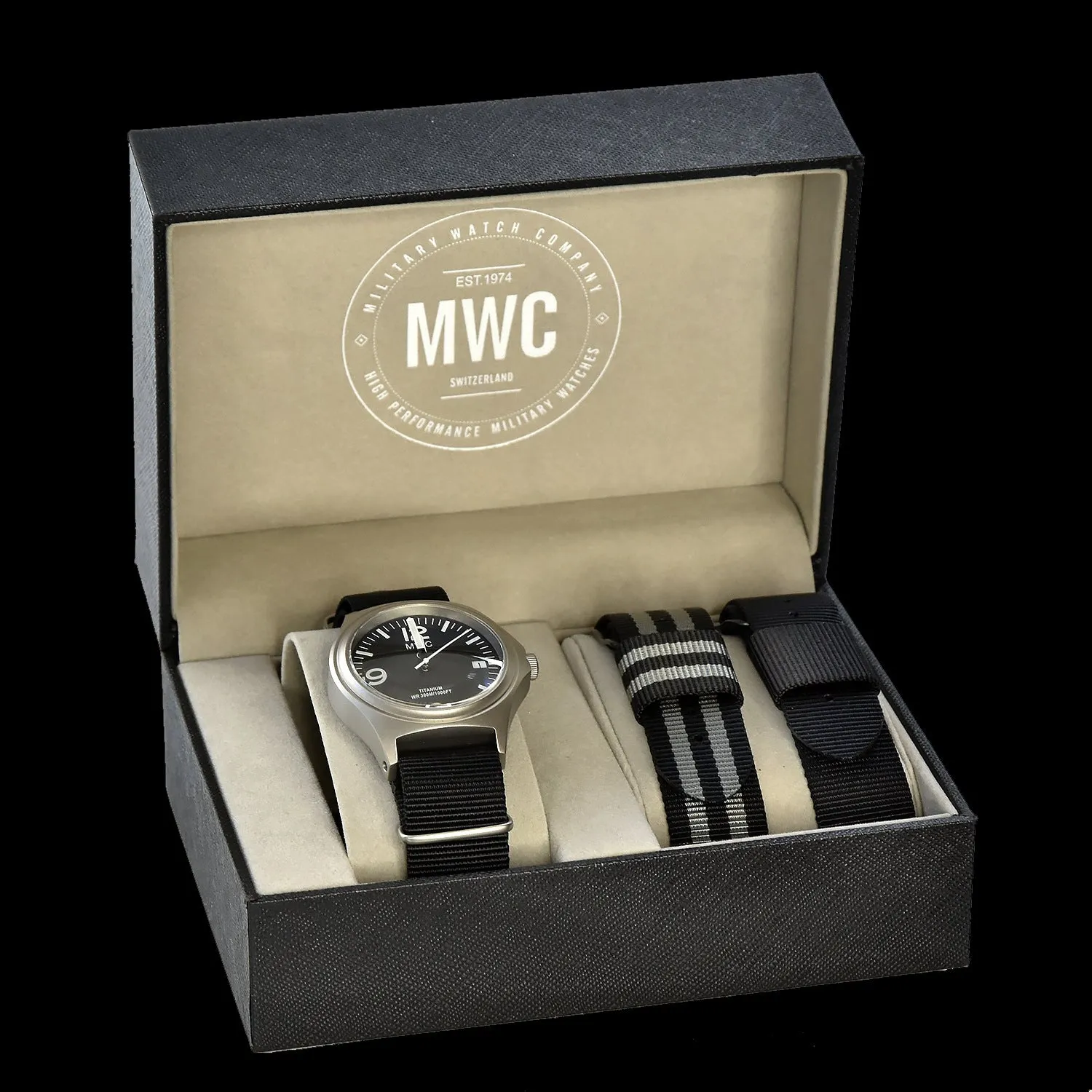 MWC Combat Elite Titanium Military Watch, 300m Water Resistant, 10 Year Battery Life, Luminova and Sapphire Crystal