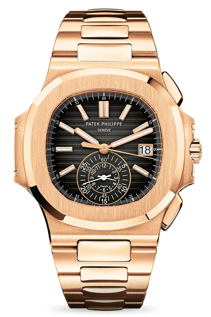 Patek Philippe Nautilus 5980/1R-001 – Rose Gold, Black Gradient Dial, Flyback Chronograph