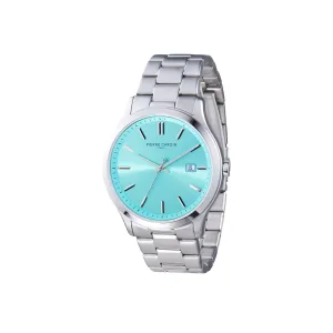 Épinettes Essential Stainless Steel Watch with Tiffany Blue Dial and Metal Links Strap