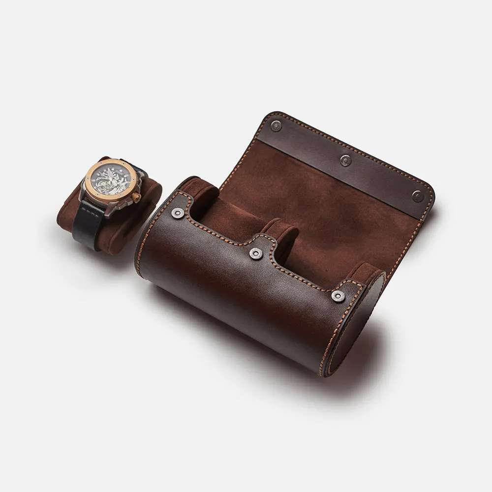 Premium Watch Case - Natural Leather - Fits 2 Watches