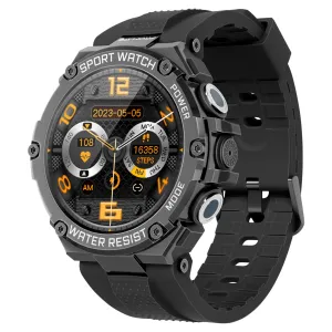 Promate Xwatch-R19 Rugged Smart Watch for Men, 1.53" Round Dial Smart Watch for Men with Bluetooth Calling, Water Resistant, AI Voice Assistance, 100 Modes & Faces, 15  Days Long Battery (Black)