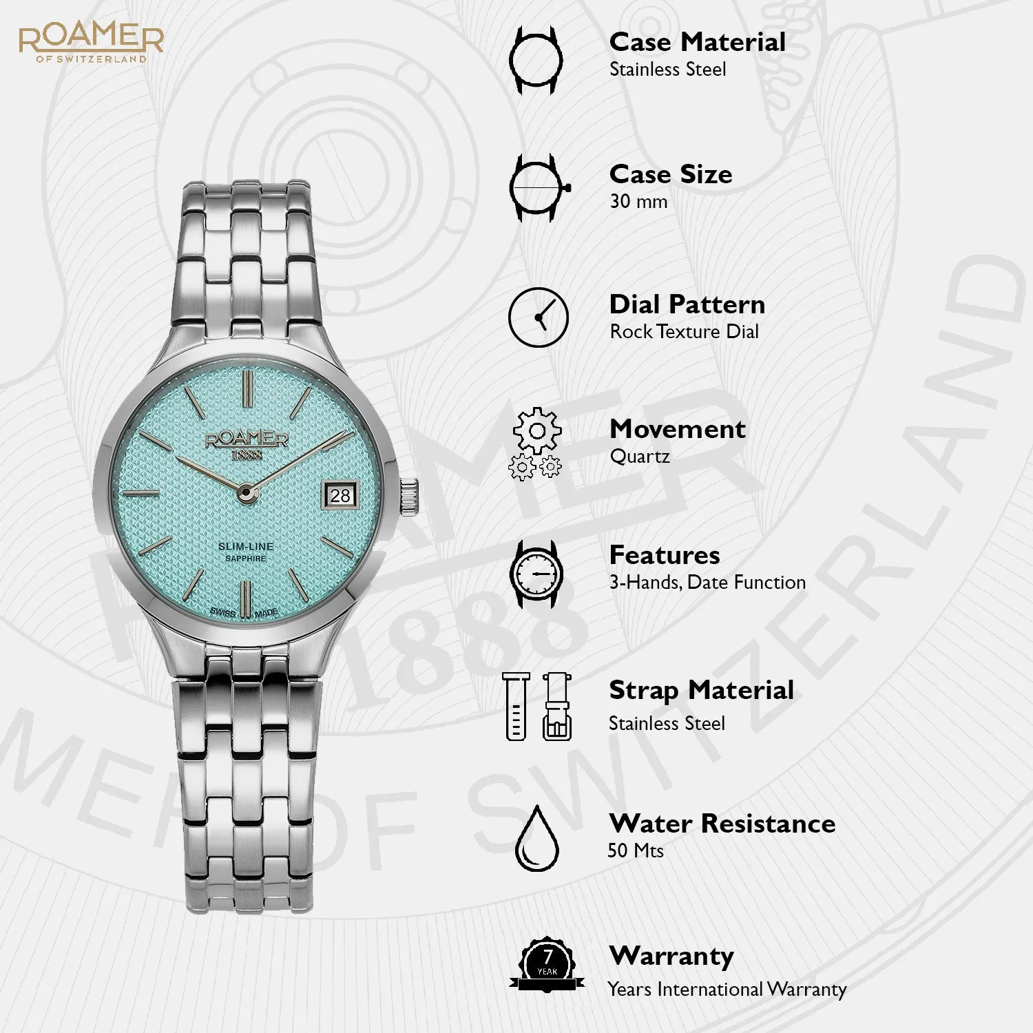 Quartz Women's Sky Blue Analog Stainless Steel Watch 512857 41 05 20