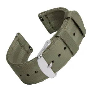 Quick Release Seat Belt Nylon Watch Band - Olive