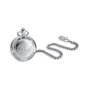 Retro Vintage Style Skeleton Pocket Watch for Dad with Chain Gold & Silver Finish