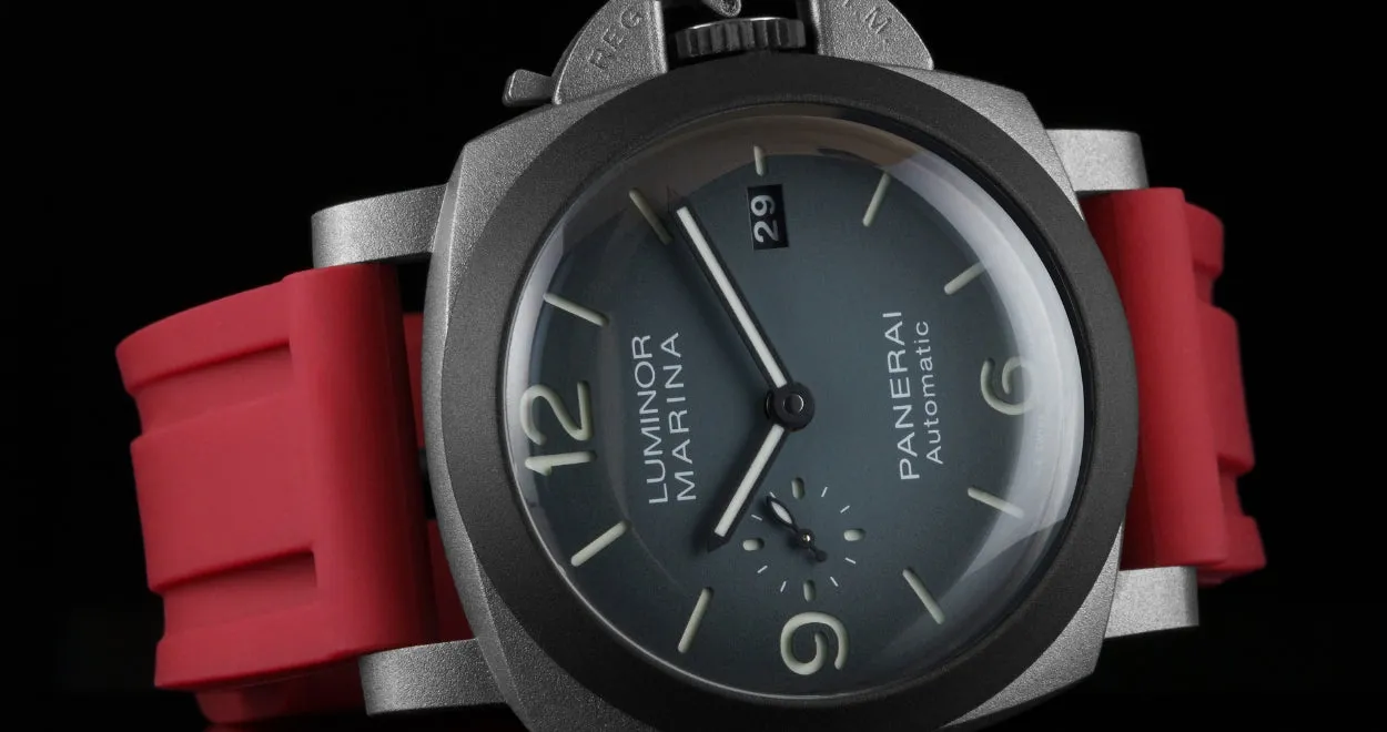 Rubber Strap for Panerai Luminor - Bordeaux Red