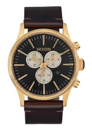 Sentry Chrono Leather - Gold / Indigo / Brown