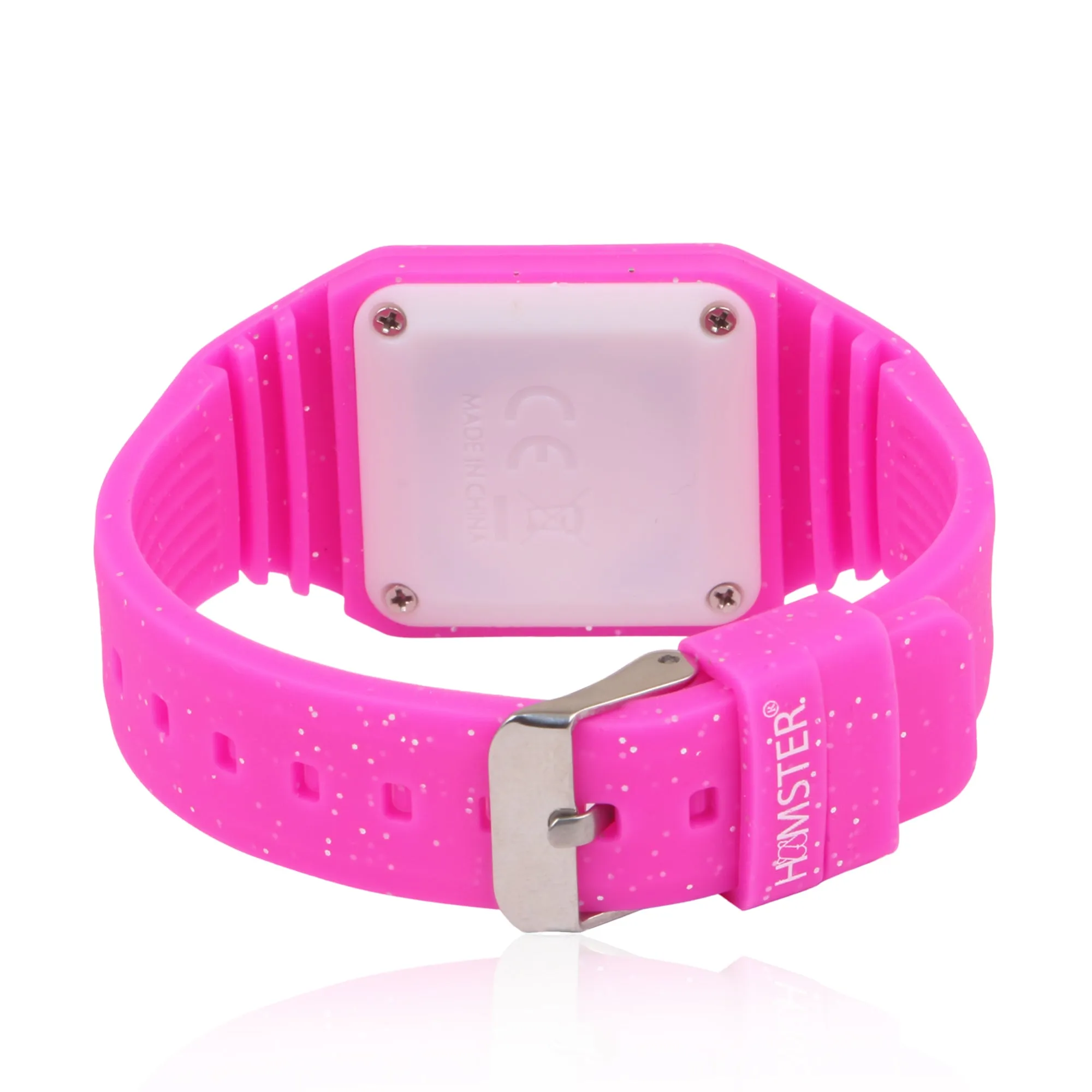 Silicon Glitter Digital LED Band Wrist Watch Pink Glitter