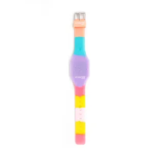 Silicon Glitter Digital LED Band Wrist Watch Purple Glitter Multi Color