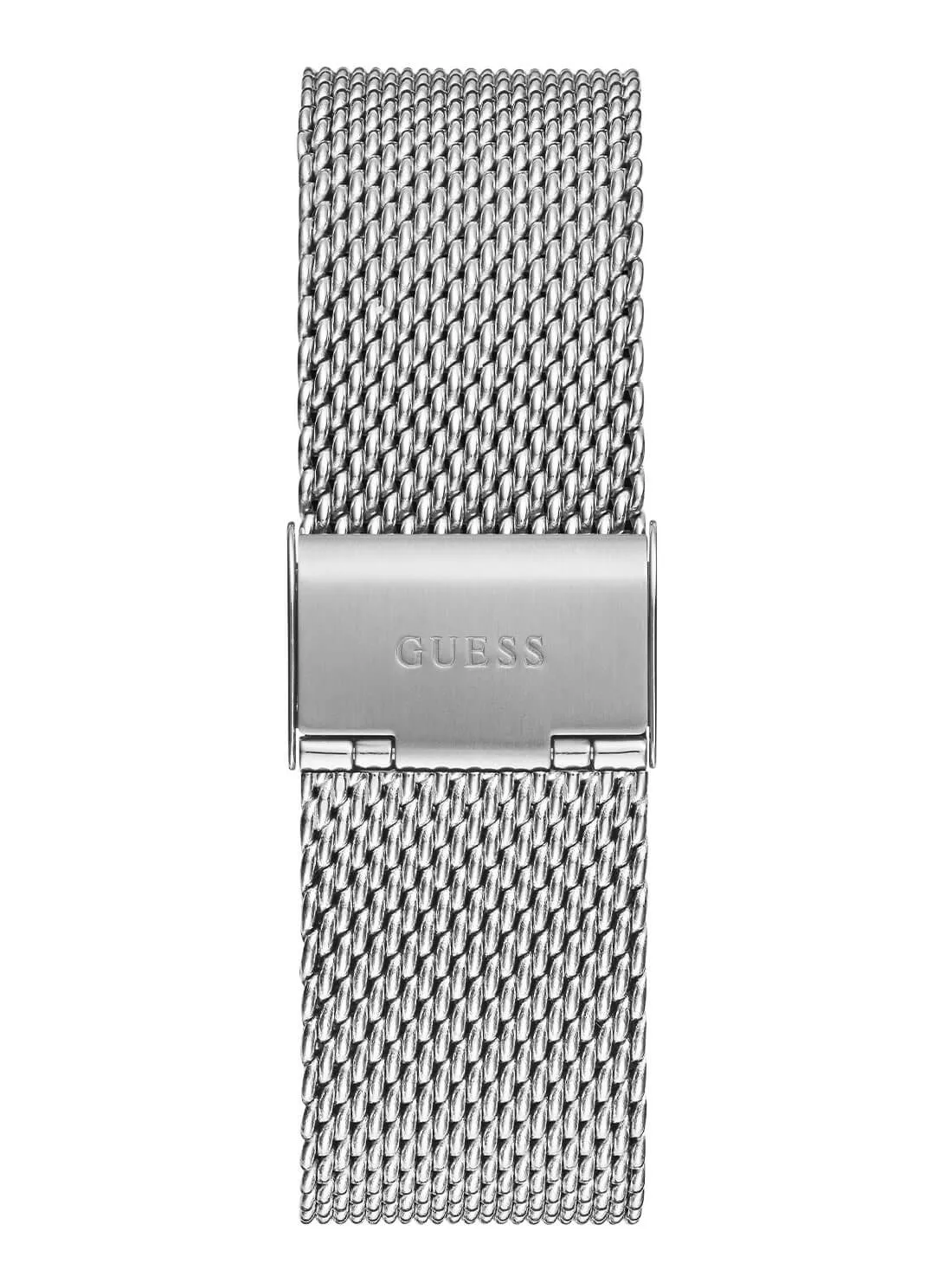 Silver Reputation Black Logo Mesh Watch