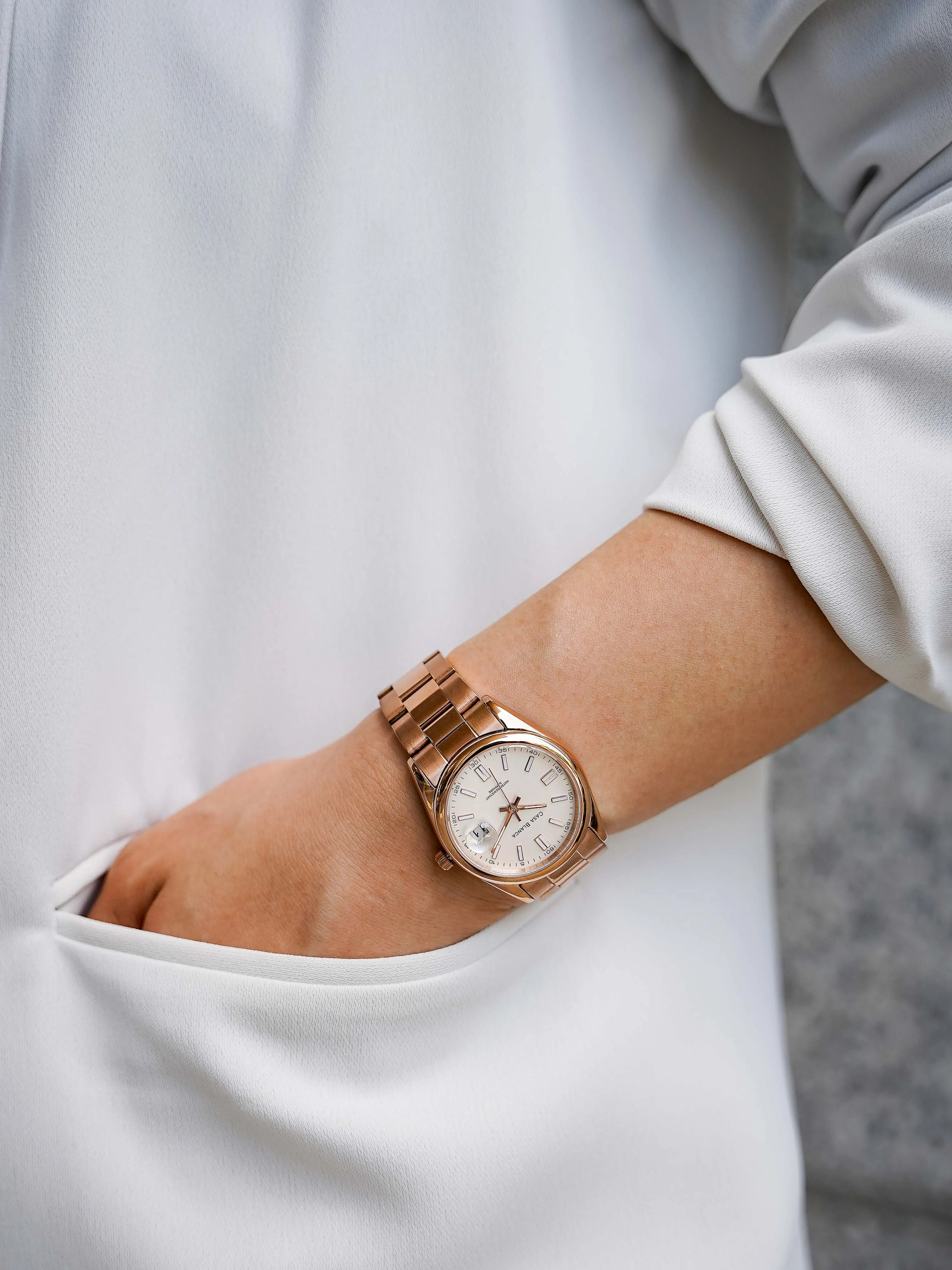 Statement White Rose Gold Watch