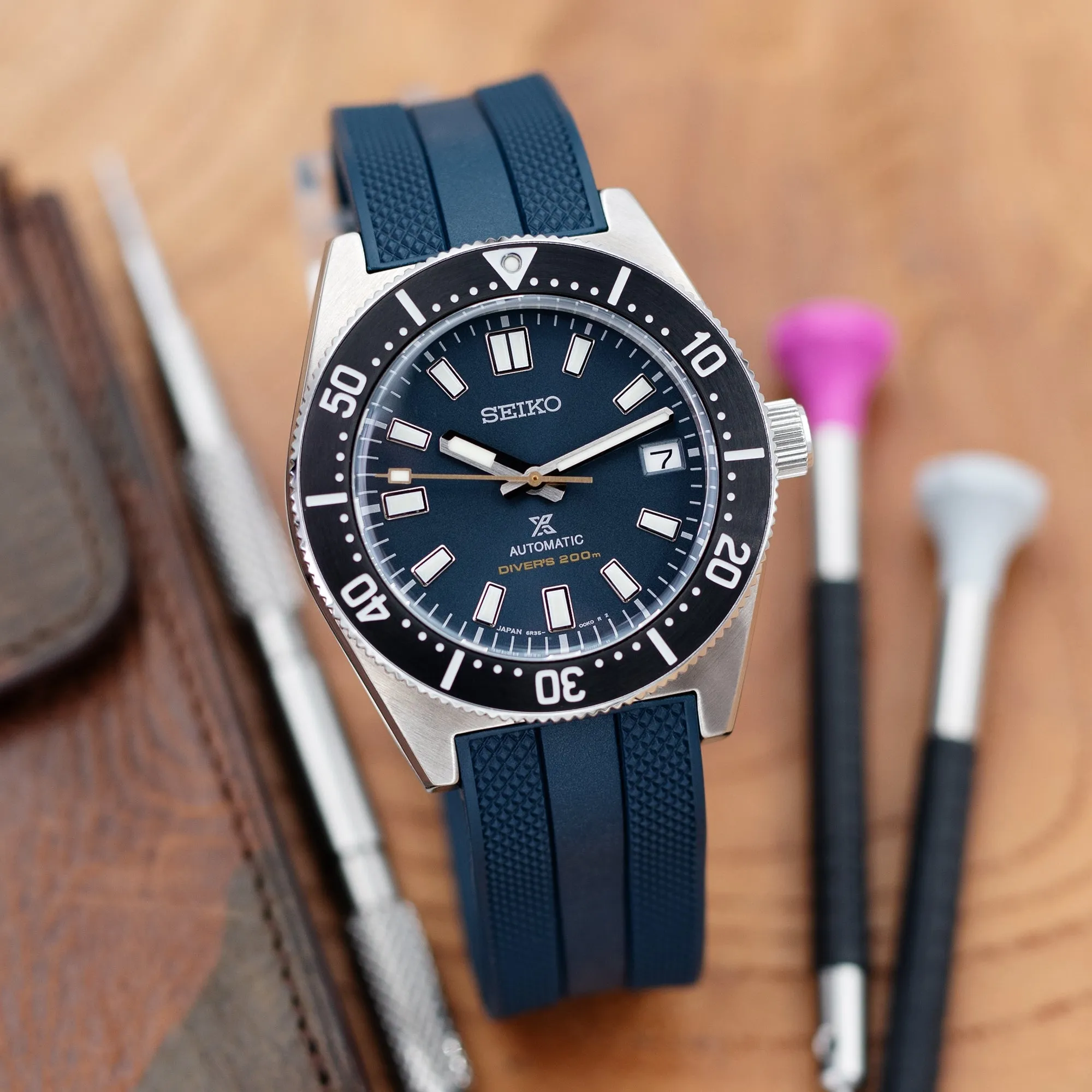 StrapXPro - SPX1C Rubber Strap For Seiko 62MAS (63Mas) SPB/SBDC Series, Navy Blue