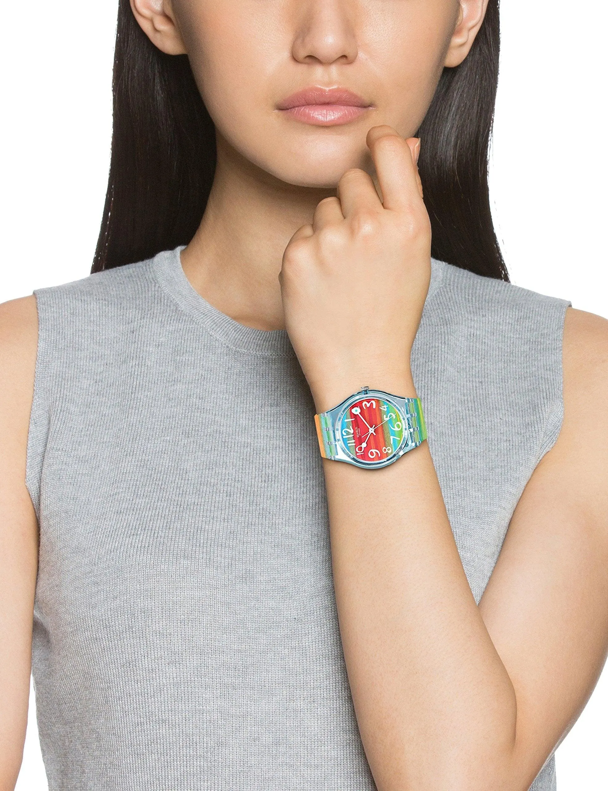 Swatch Quartz Rainbow Dial Watch