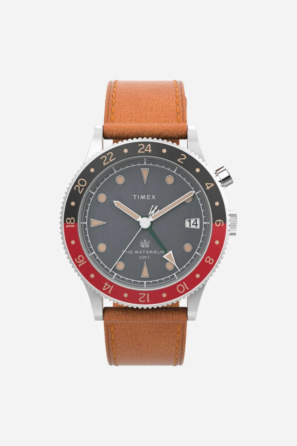 Timex Waterbury Traditional GMT 39mm Leather Strap Watch