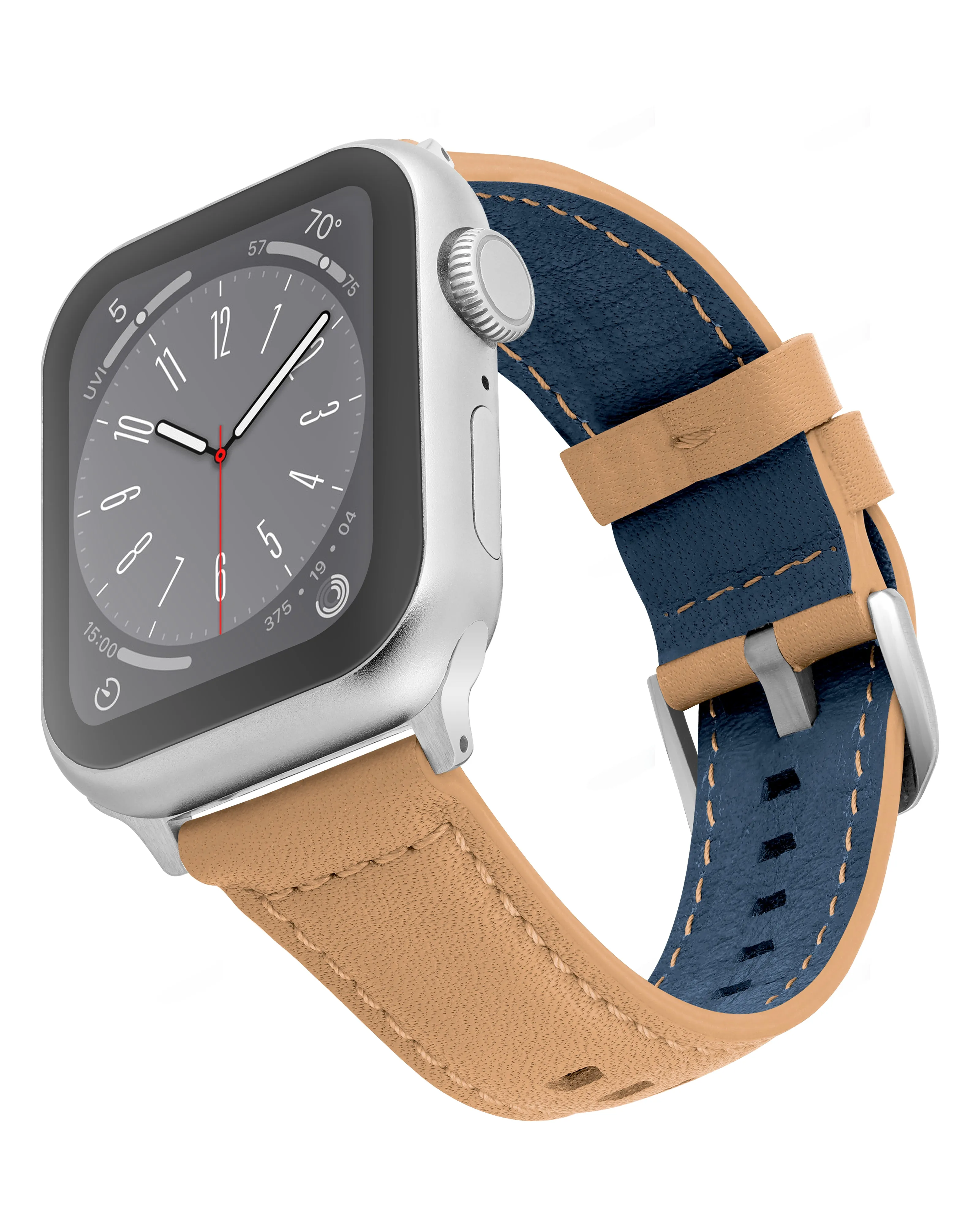 Traditional Leather Bombe Edge Strap for Apple Watch®