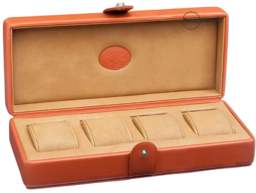 UNDERWOOD (LONDON) - 4-Unit Leather Watch Box  | UN234/TAN