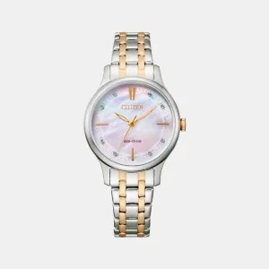 Women's Analog Stainless Steel Eco-Drive Watch EM0896-89Y