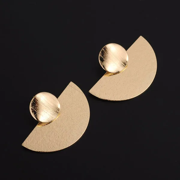 Yhpup Europe and America Exaggerate Metal Big Round Gold Leaf Square Water Drop Women Party Cheap Earrings Bridesmaid Gift